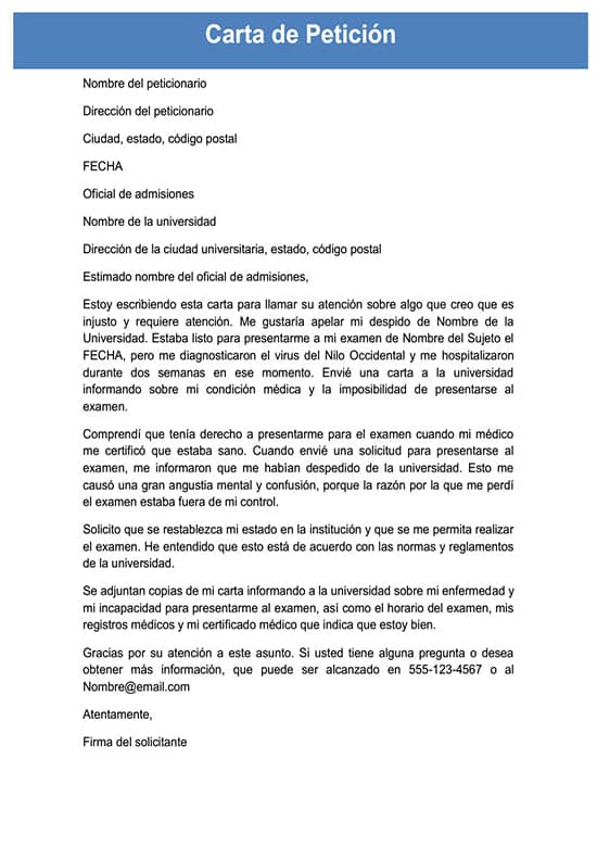 Carta De Peticion