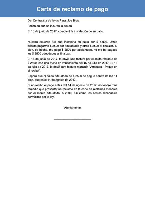 Carta De Reclamo De Pago Como Se Hace Y Modelos Para Usar 9387