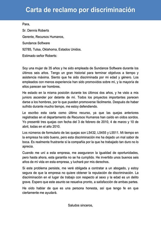 17+ Modelo de carta de queja a recursos humanos 