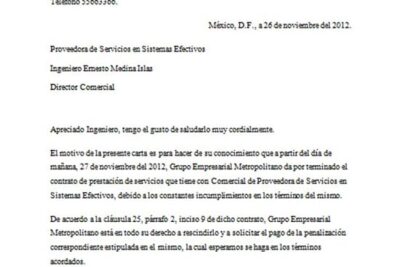 Carta De Terminación De Contrato | Ejemplos Y Modelo