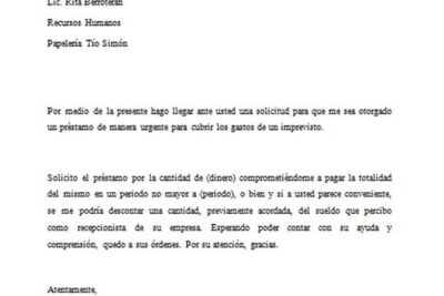 Carta Para Solicitud De Préstamo | Ejemplo Y Modelo