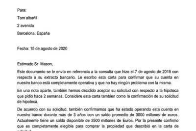 Carta De Confirmación Bancaria. Cómo Se Hace Y Ejemplos