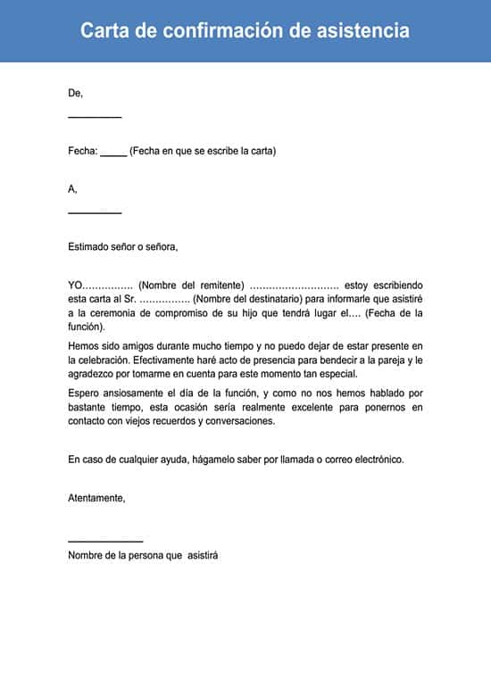 Carta De Confirmación De Asistencia Cómo Se Hace Ejemplos 3172